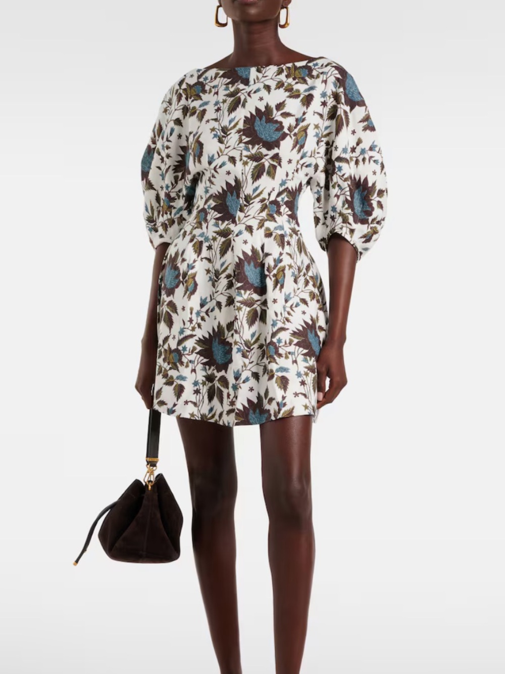 Faithfull The Brand Lowen Linen Minidress in Floral White
